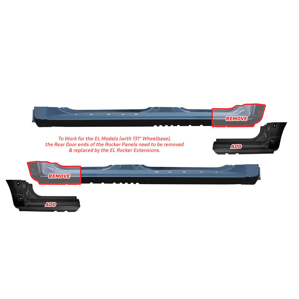 LAFIS ボディメンテナンス 07-17 Ford Expedition EL Rocker & Rear Door Section Kit | Mill