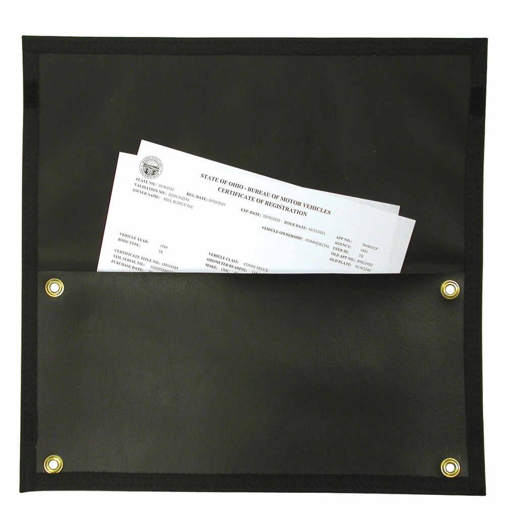 Document Pouch with 4 Metal Mounting Grommets Black Mill Supply, Inc.