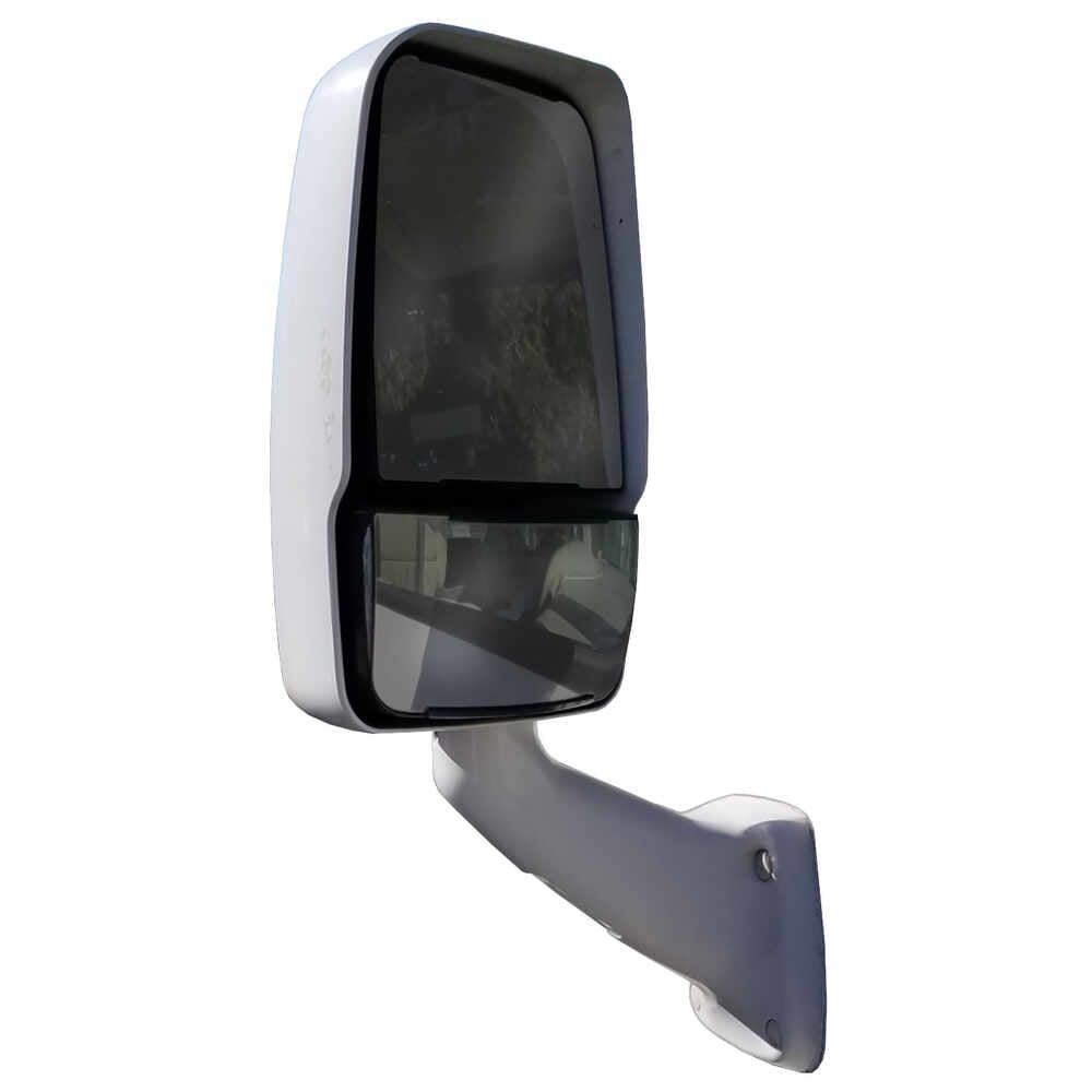 Left 2025 Deluxe Remote / Manual Mirror Assembly White Velvac