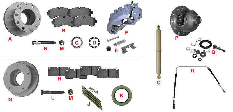 2006 - On GM & Workhorse (with Brembo Calipers) Rear Brake Parts