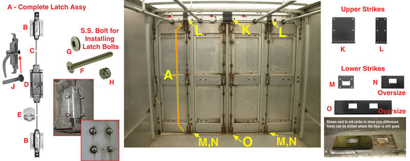 Quad Swing Out Rear Door Hardware - Utilimaster