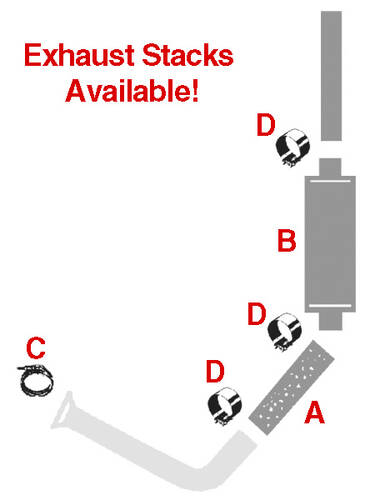 93-94 Cf700 Cf800 w/6 Cyl 1060 5.9L Diesel Engine Exhaust Parts