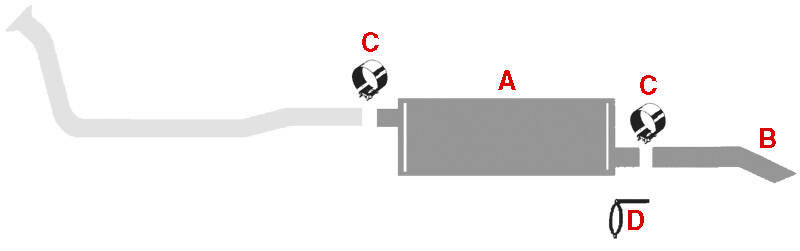 93-94 Ford Cf700 Cf800 w/6 Cyl. Cummins Fd1460 8.3L Diesel Engine Exhaust Parts