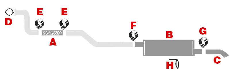 94-99 4500 4700 8 Cyl W T444E Diesel Engine LH Frame Mounted Short Tail Pipe Code 07Aaz