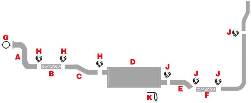1991-93 4000 DT DTA360 w/6 Cylinder Diesel Engine Travelcrew Cab Right Hand Mounted Tail Pipe, Code 07Acy