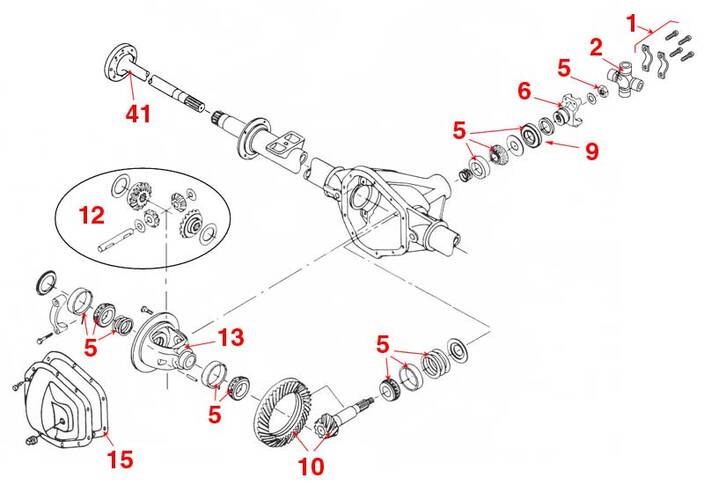 Rear Axle Parts Dana 70-Hd 4.10 4.56 - John Deere Oshkosh | Mill Supply ...