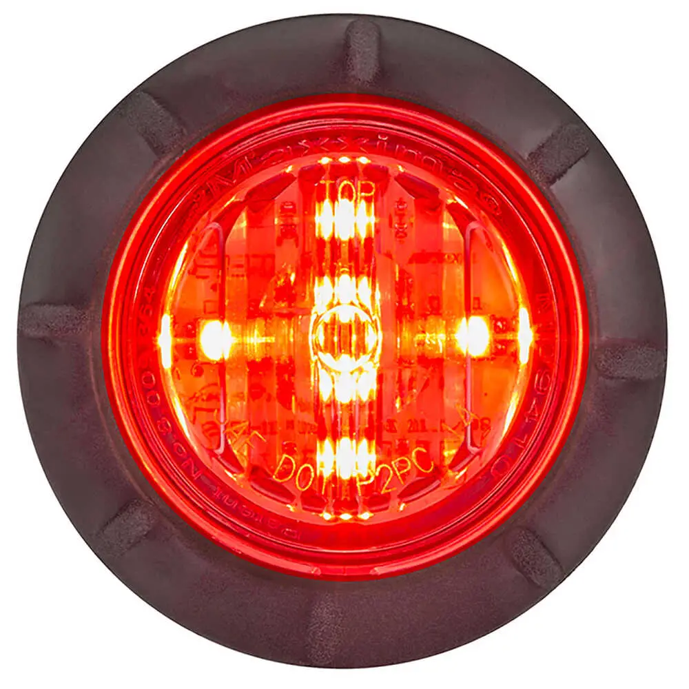  1.25" Round LED Clearance Marker Red with Clear Lens, P2, P3. PC2
