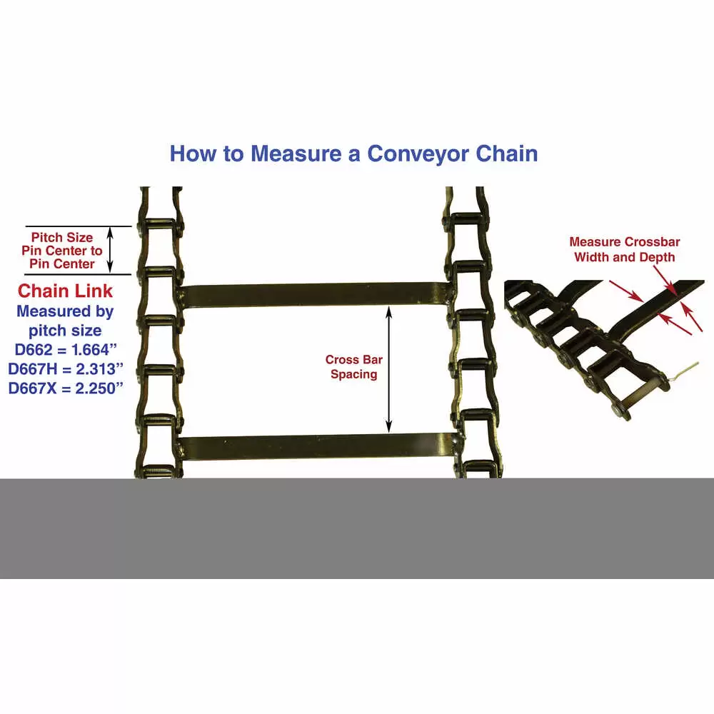  8' Hopper Spreader Conveyor Chain that fits Flink LMC-6A - 25353