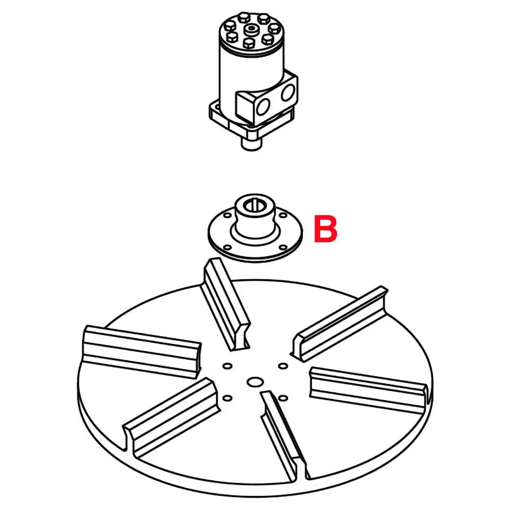 1-1/2" Tall Universal Steel Spinner Hub with 4-Bolt Hole Pattern - Fits 1" Shaft - Cross Drilled & Keyed