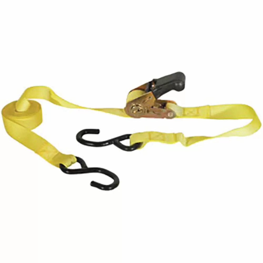 1" x 12' Standard Duty Ratchet Tie Down with Rubber Grip - 4 pack