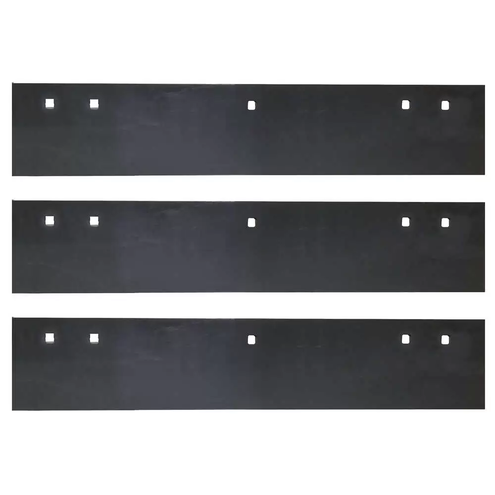 108" High Carbon Steel Highway Punch Cutting Edge Blade, Top Punch with 14 Mounting Holes - Includes: 3) 3' x 8" x 3/4" Edges