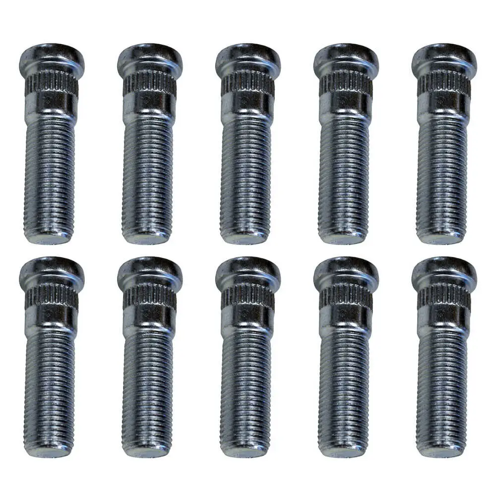 10PC Front Lug Studs - 9/16"-18 x 2"L - Right Hand Thread