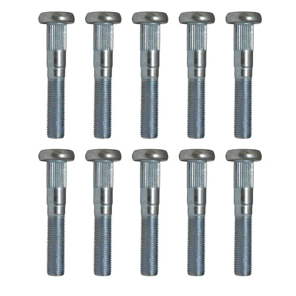 10PC Rear Lug Studs - 9/16-18 x 3-17/32 - Right Hand Thread - Fits Chevrolet P30 77-03, Freightliner MT35/45/55