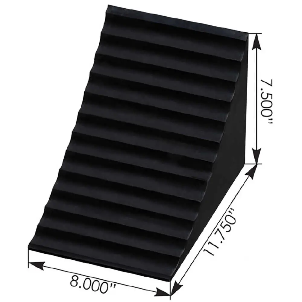 11.75" x 8" Large Contoured Wheel Chock with Molded Grab Handle