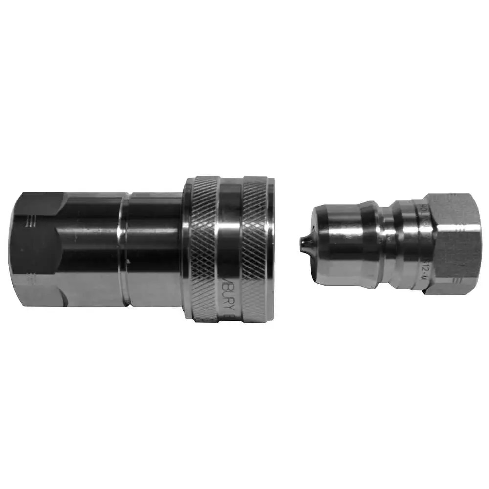1/2" NPFT Stainless Steel ISO-B Hydraulic Coupler Kit