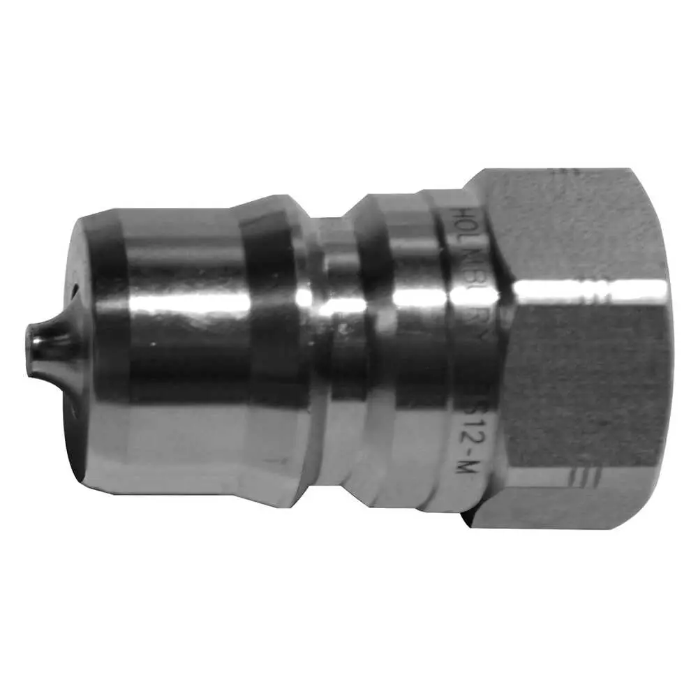 1/2" NPTF Stainless Steel ISO-B Hydraulic Coupler, Male - 1/2" Body