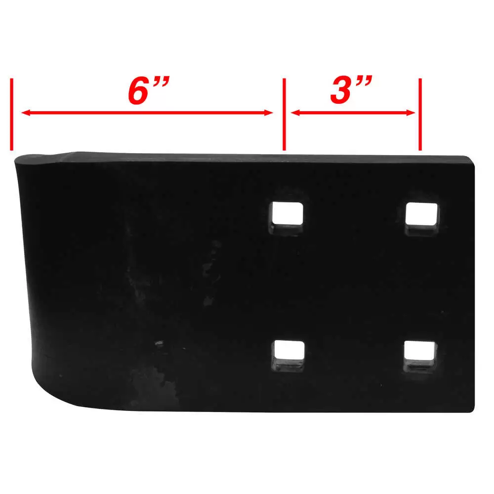 12" x 6" x 3/4" Universal Curb Guard for Highway Punch Cutting Edges - 4 Square Holes, 5/8"