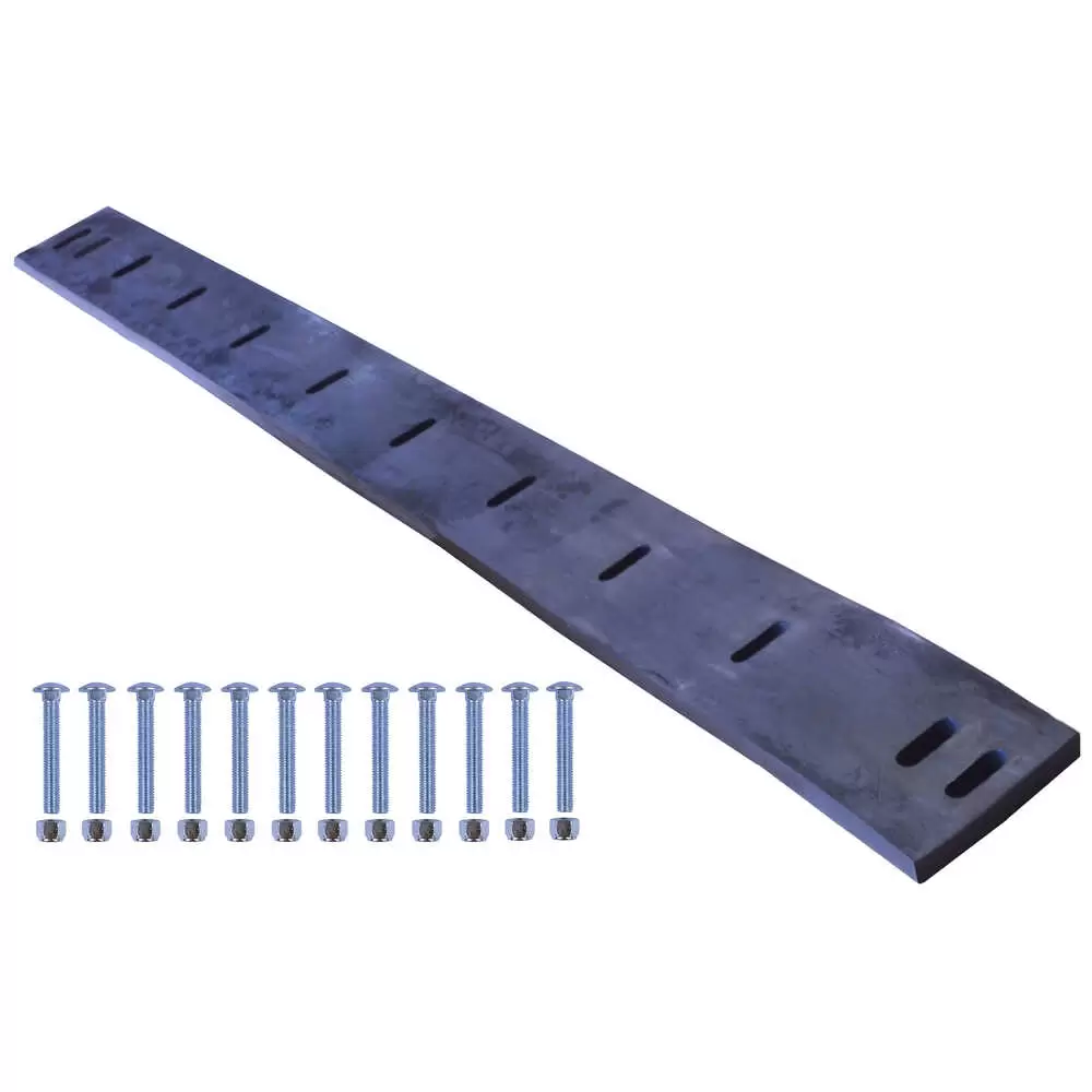 120" Rubber Cutting Edge Blade, has 12 Mounting Slots with Hardware Kit