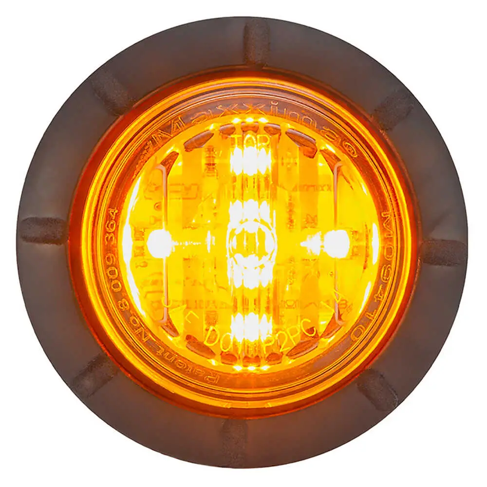 1.25" Round LED Clearance Marker Amber with Clear Lens