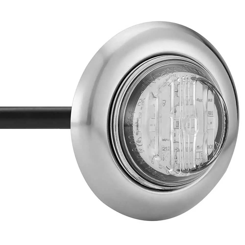 1.25" Round LED Clearance Marker Amber with Clear Lens