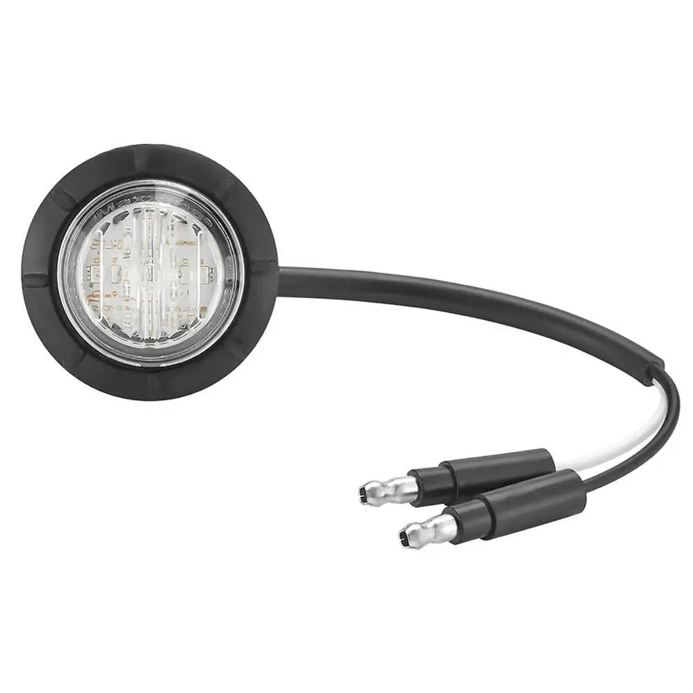 1.25" Round LED Clearance Marker Amber with Clear Lens