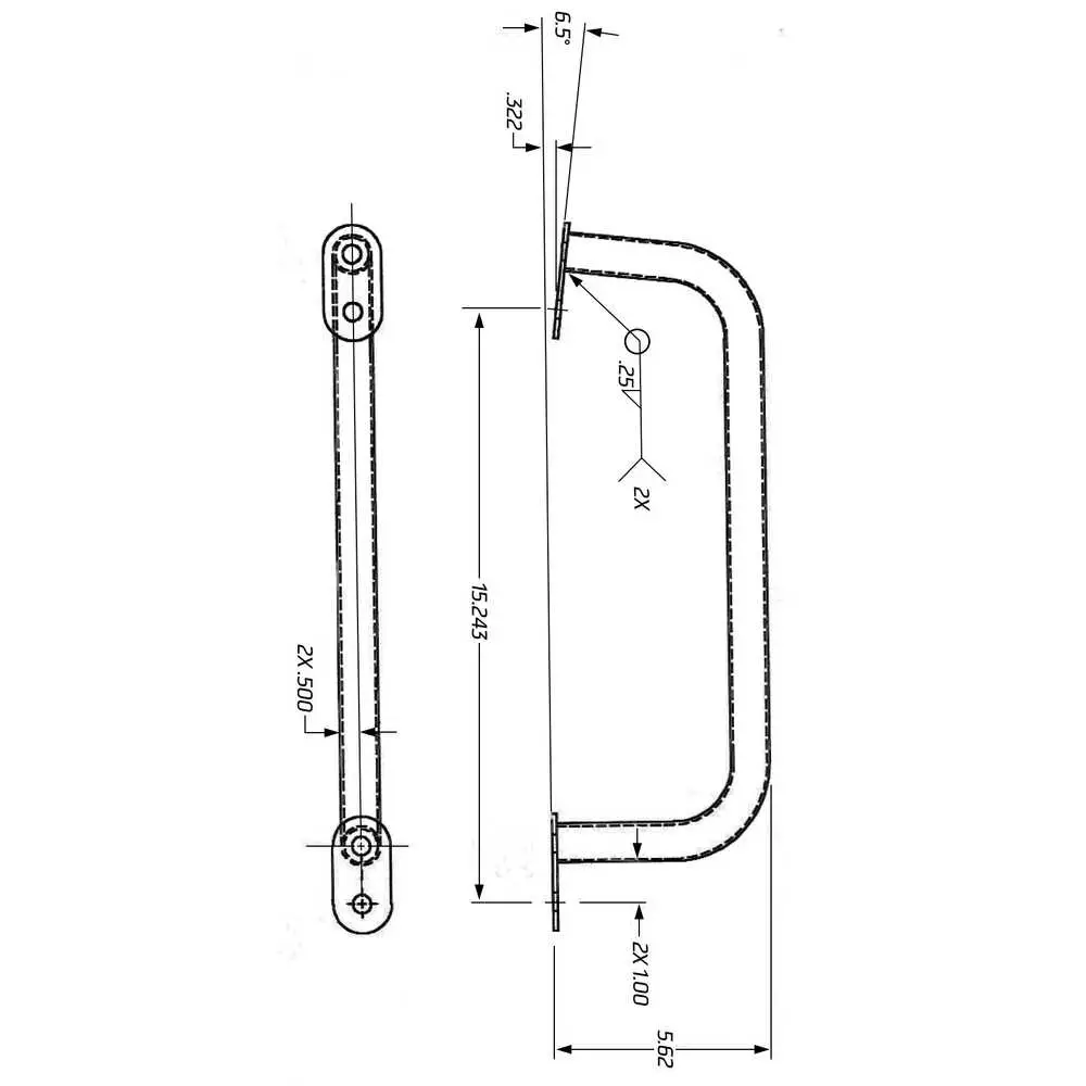 15 Inch Yellow Safety Assist Grab Bar Handle