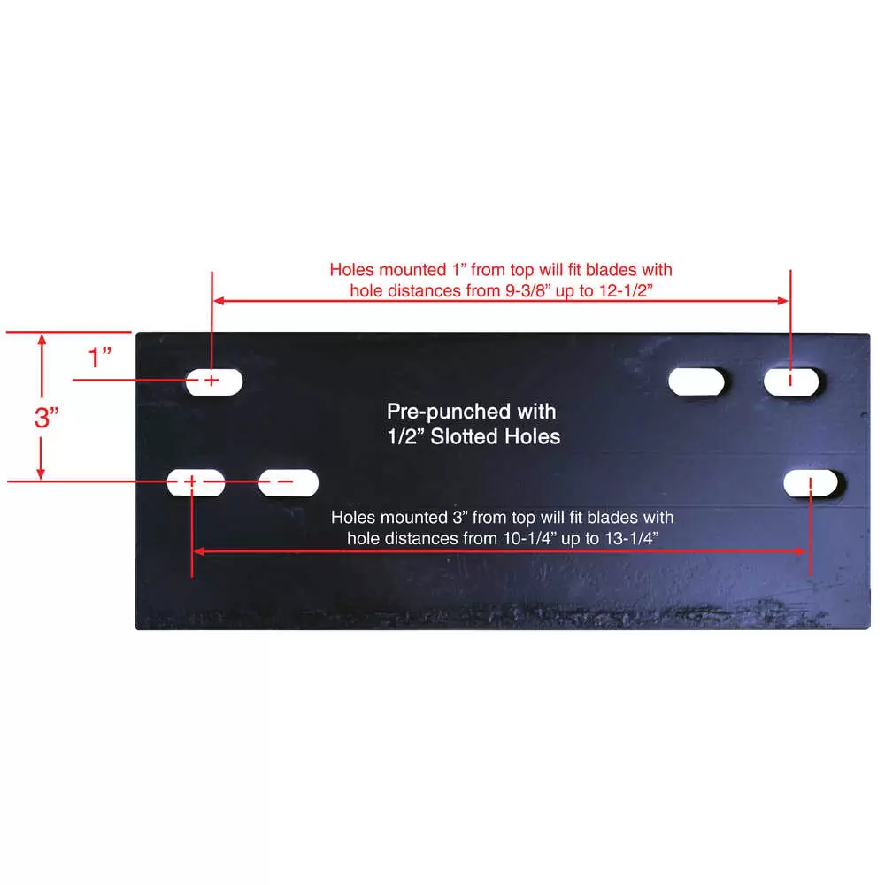 15" x 6" x 3/4" Carbide Anti-Wear Plate for Snow Plow Cutting Edge Blades for 1/2" Bolts