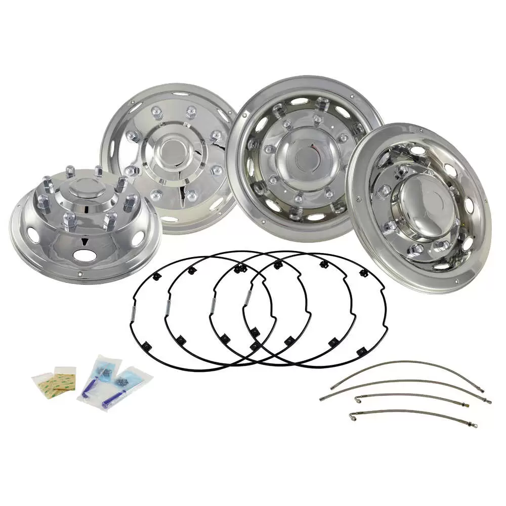 19.5" Universal Stainless Steel Wheel Simulator Set - Chevrolet, GMC, Ford, Freightliner, Hino, Isuzu Phoenix QC1019