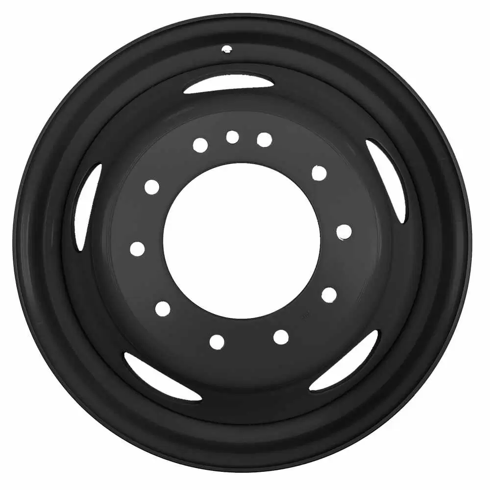 19.5" x 6.75" Black Steel Wheel Rim - 10 Lug - 5 Hand Holes - Fits Ford Chassis