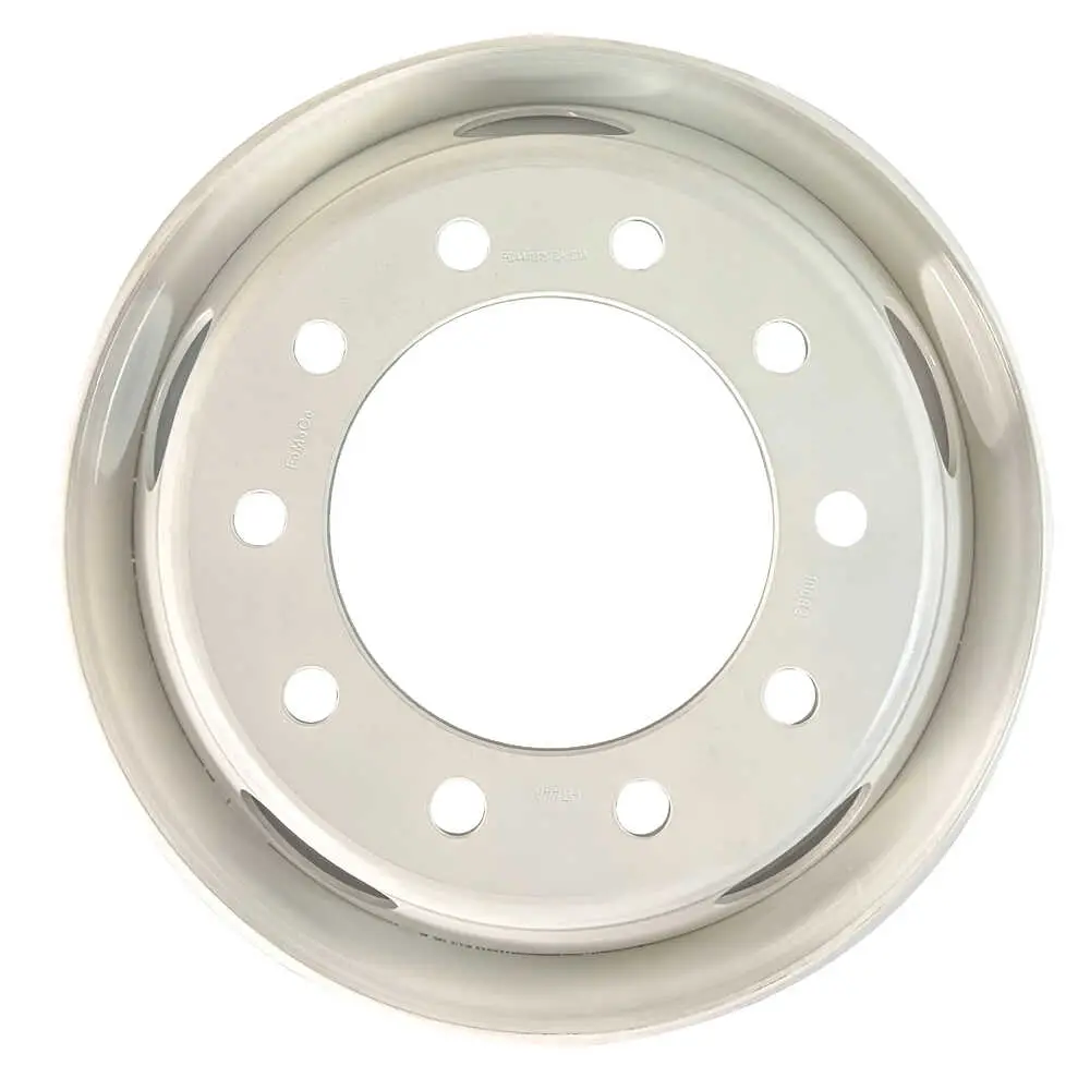 19.5" x 7.5" Tubeless White Wheel Rim - Fits Ford, Chevy & GMC