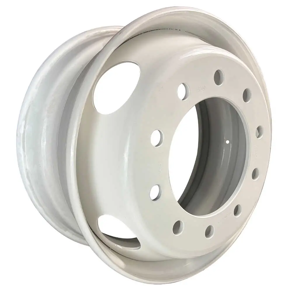 19.5" x 7.5" Tubeless White Wheel Rim - Fits Ford, Chevy & GMC