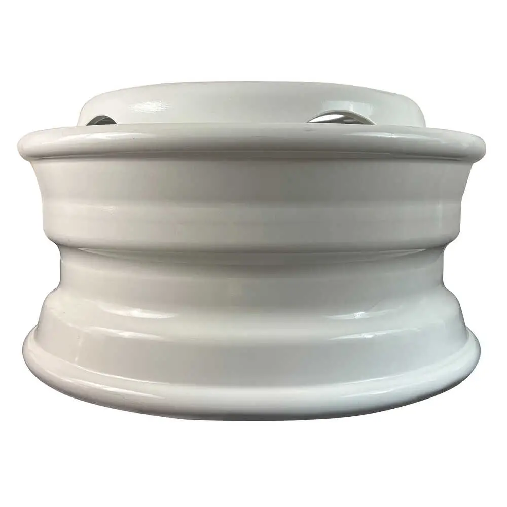 19.5" x 7.5" Tubeless White Wheel Rim - Fits Ford, Chevy & GMC