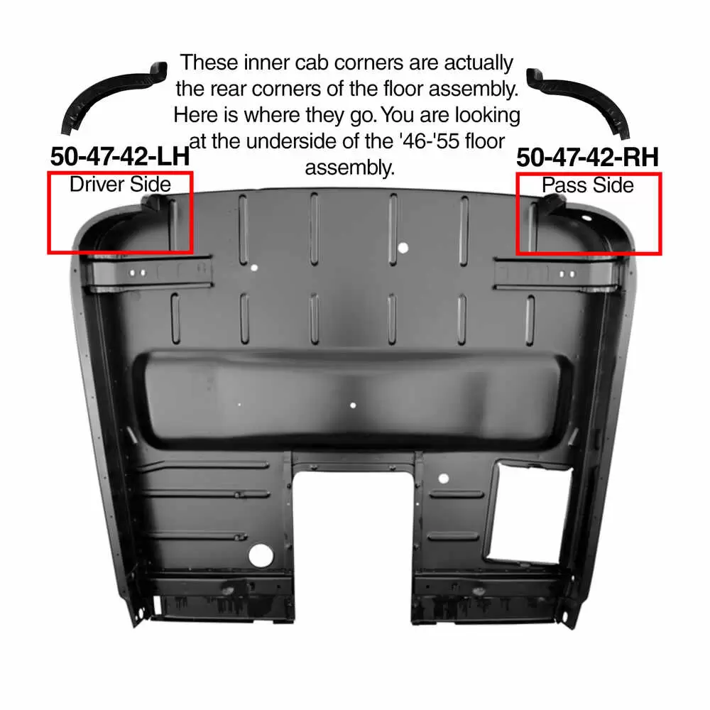 1953-1953 GMC Pickup Truck CK 1st Series Inner Cab Corner - Left side