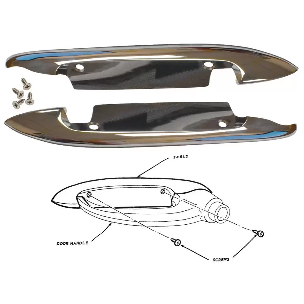 1957-1957 GMC Pickup Truck CK Door handle scuff plate set with screws, 6 Pieces 0847-939