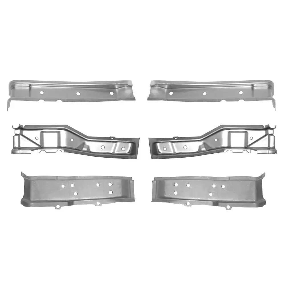 1959-1960 Chevrolet Impala Front Floor Braces Kit. Front, Middle, Rear.