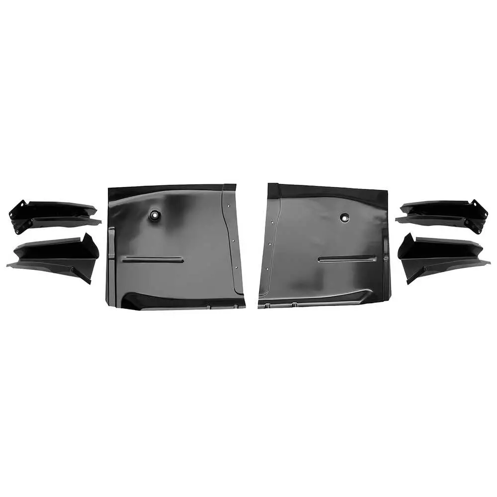 Front Cab Floor Pan Sections & Mounts For 1960-66 Chevy & GMC C/K Pickup - E-Coated Black Steel