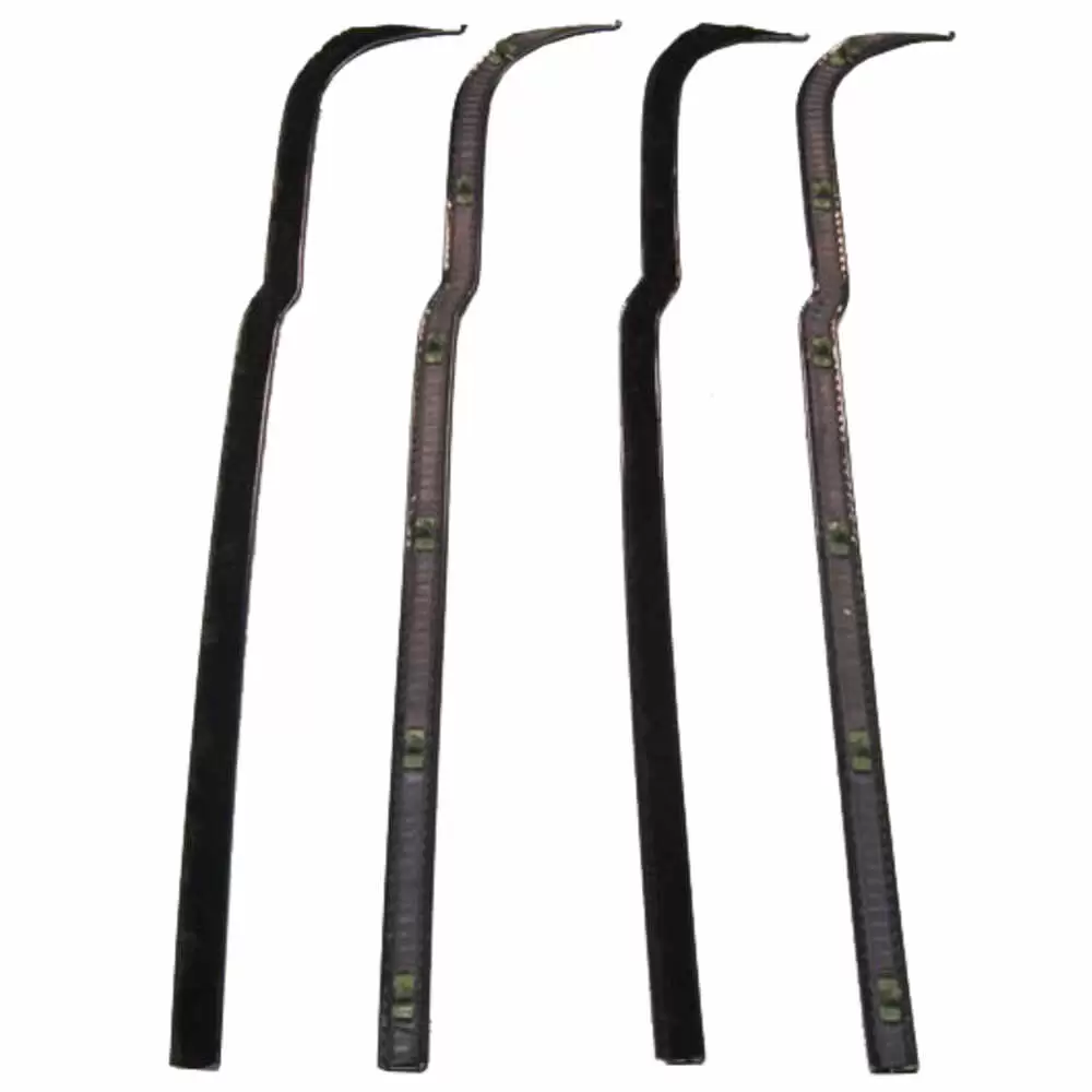 1963-1963 Ford F100 Pickup Truck Inner & Outer Window Felt Sweep Belt - 4 Pieces Kit - Driver and Passengers Side