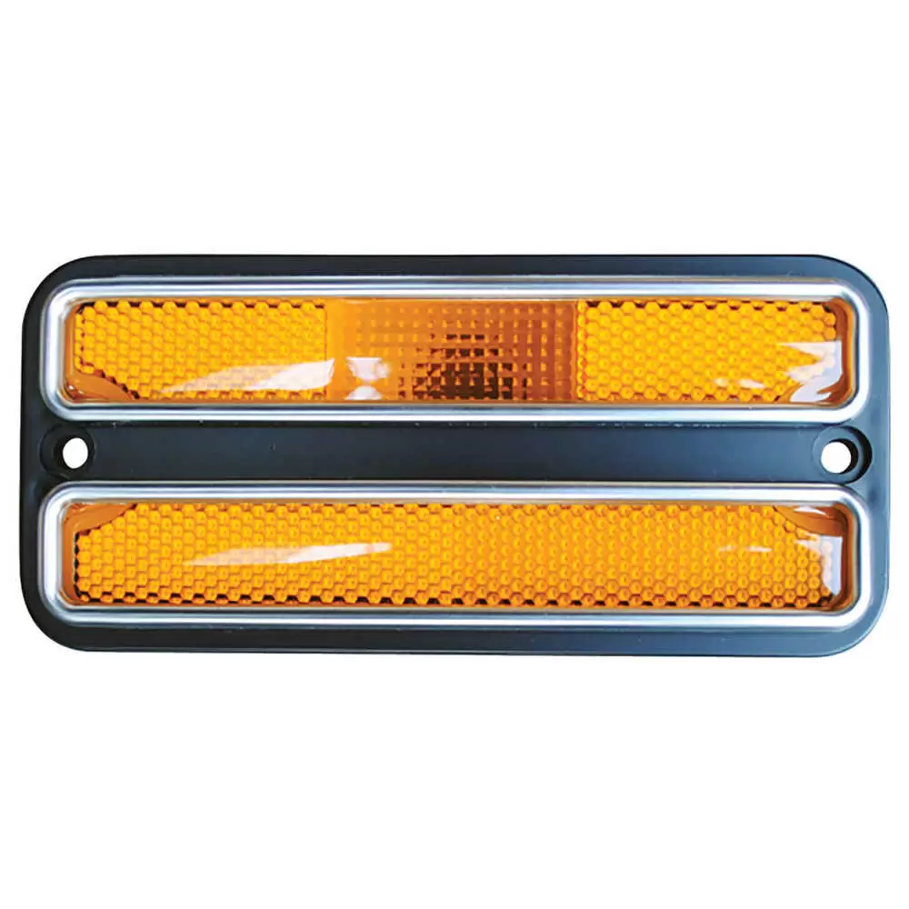 1968-1972 Chevrolet Suburban Amber Front Side Marker Light with Stainless Steel Trim 0849-520