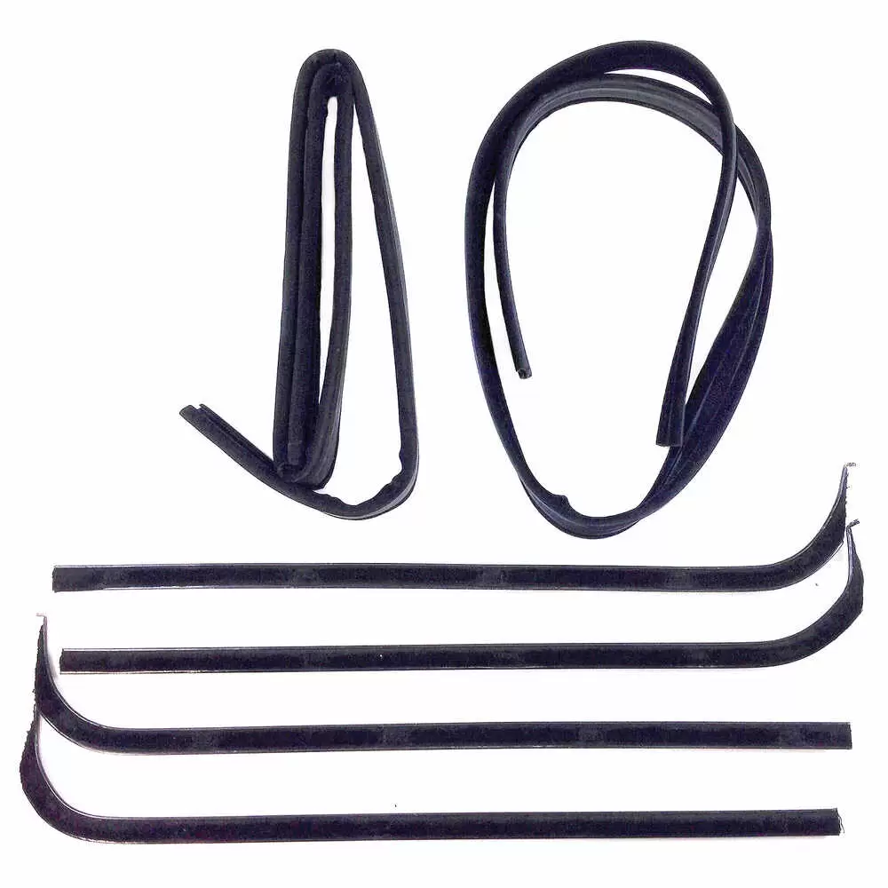 1969-1969 Ford F100 Pickup Truck Sweep Belt & Glass Run Window Channel - 6 Piece Kit - Driver and Passenger Side