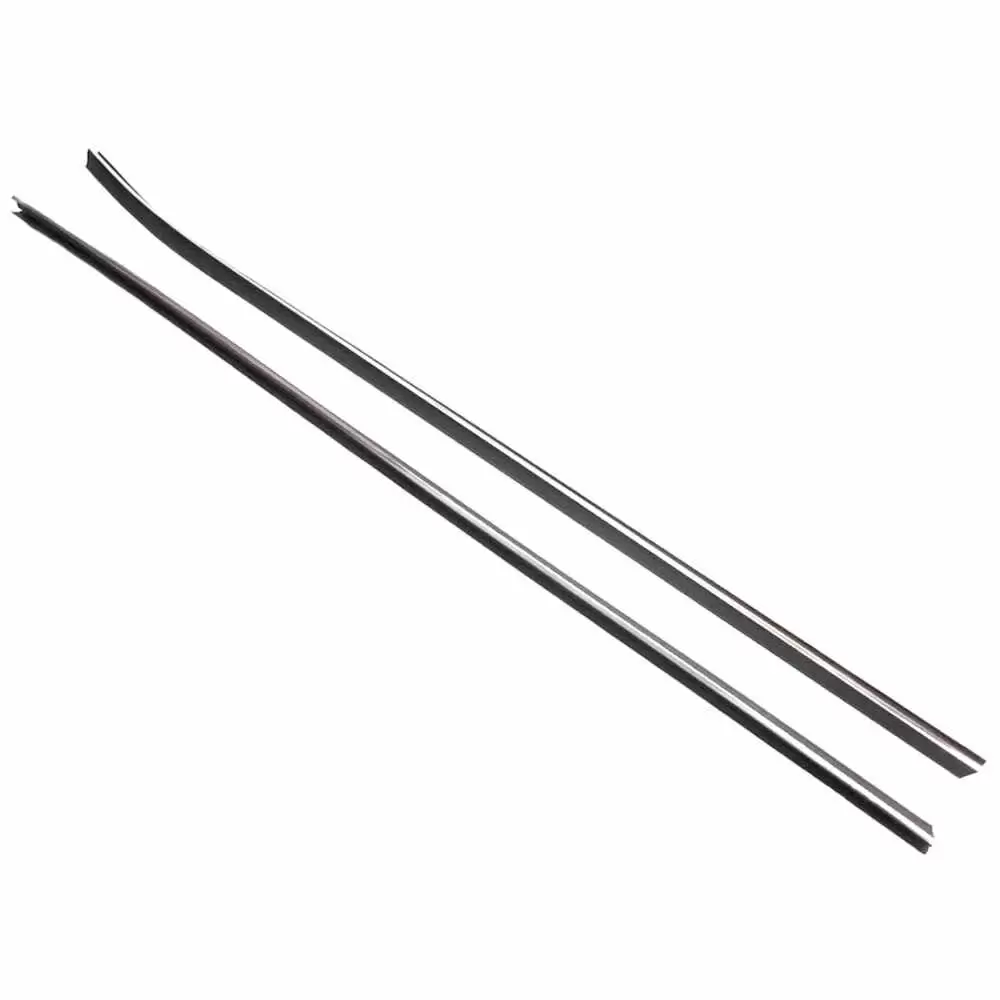 1970-1981 Pontiac Firebird Inner Felt Window Sweep Belt with Small Flat Chrome Bead - Pair