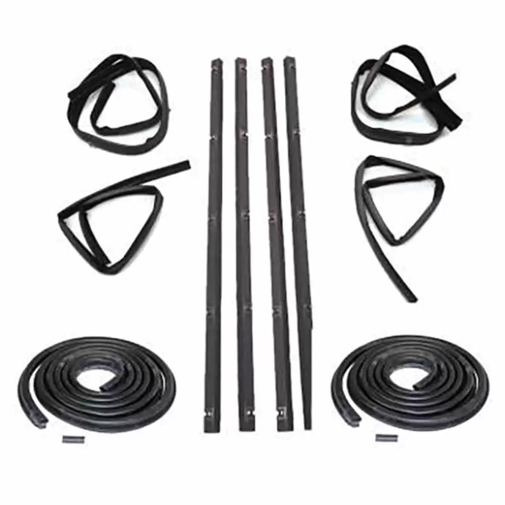 1973-1973 Dodge D Series Pickup Truck Sweep Belt & Glass Run Window Channel & Door Seal Kit