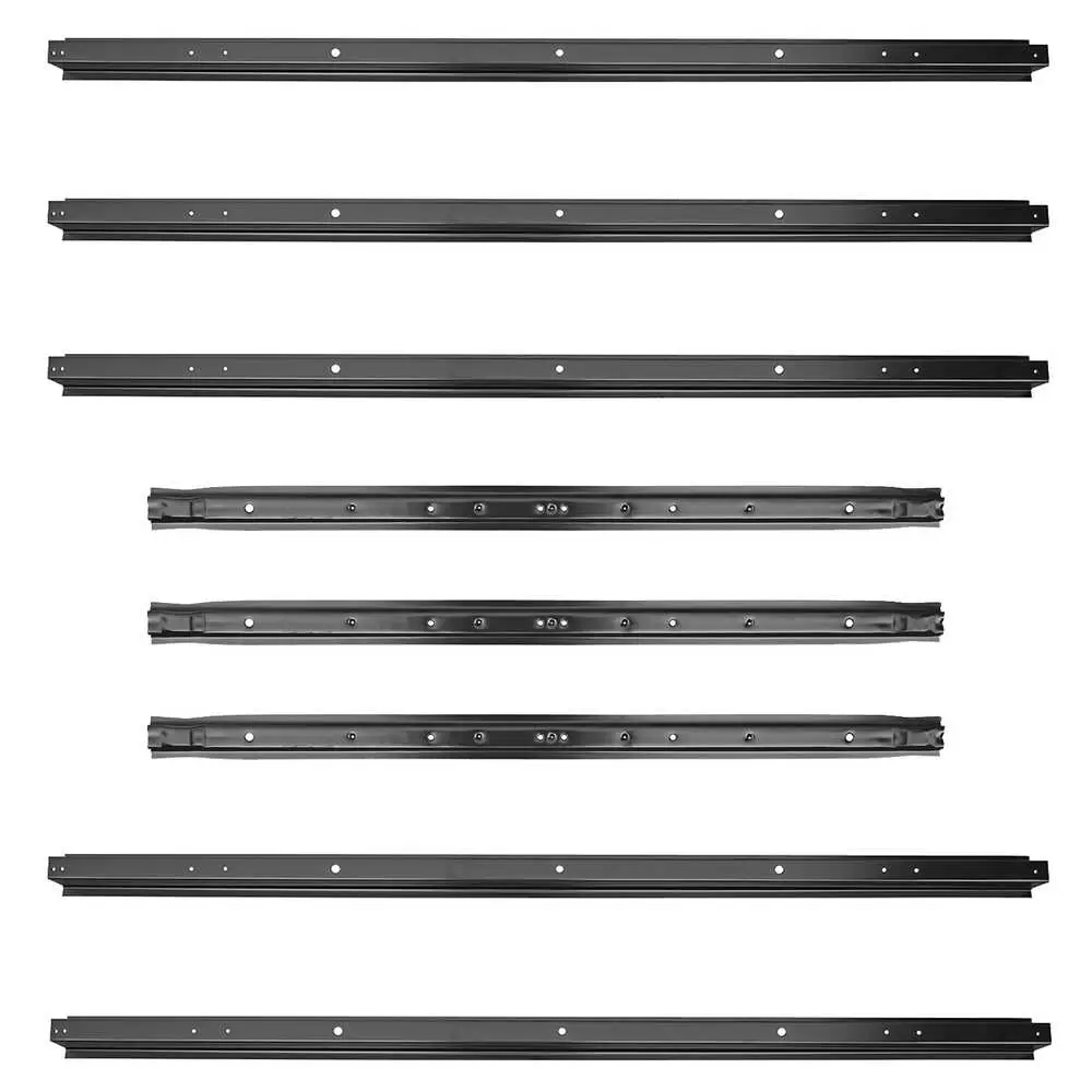 1973-1987 GMC Pickup Truck CK Fleetside Long Bed Steel Bed Reinforcement Strips and Cross Sills Kit, 8' Ft