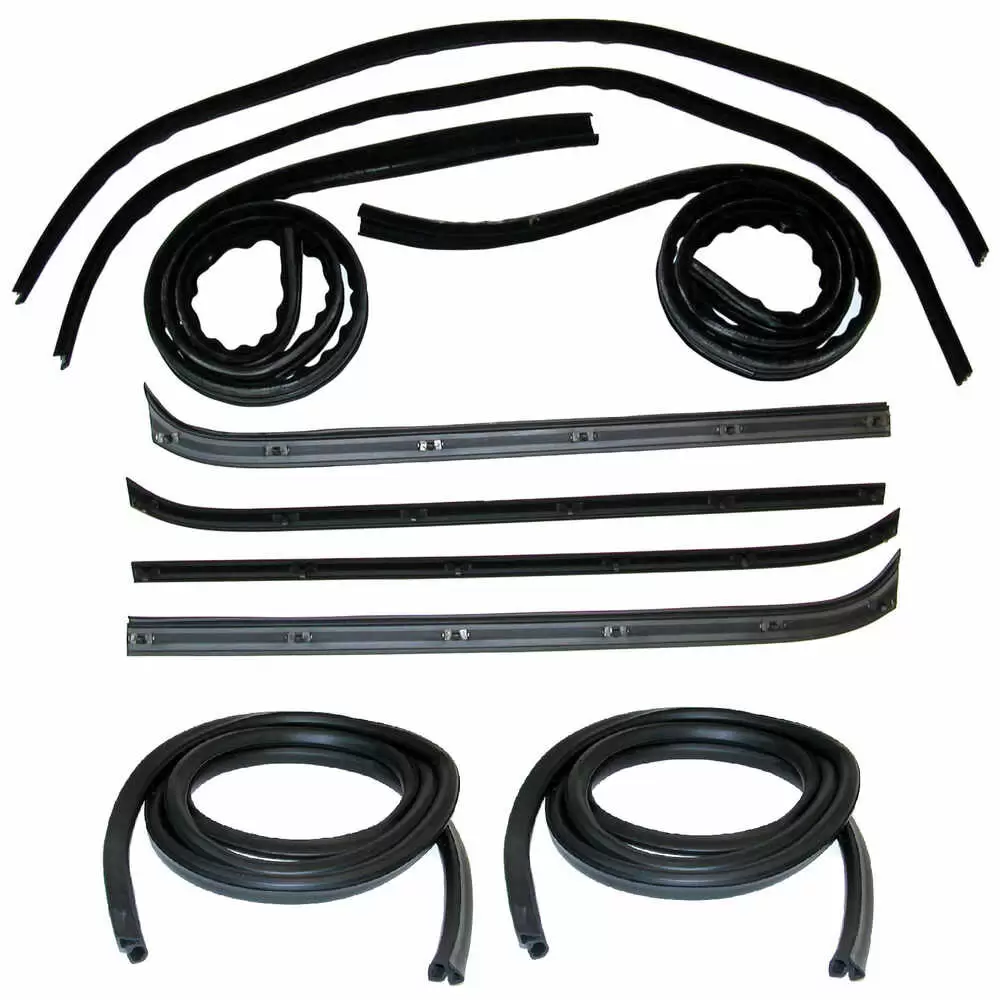 1974-1974 Ford F250 Pickup Glass Run Window Channel & Felt Sweep Belt & Door Seal Kit