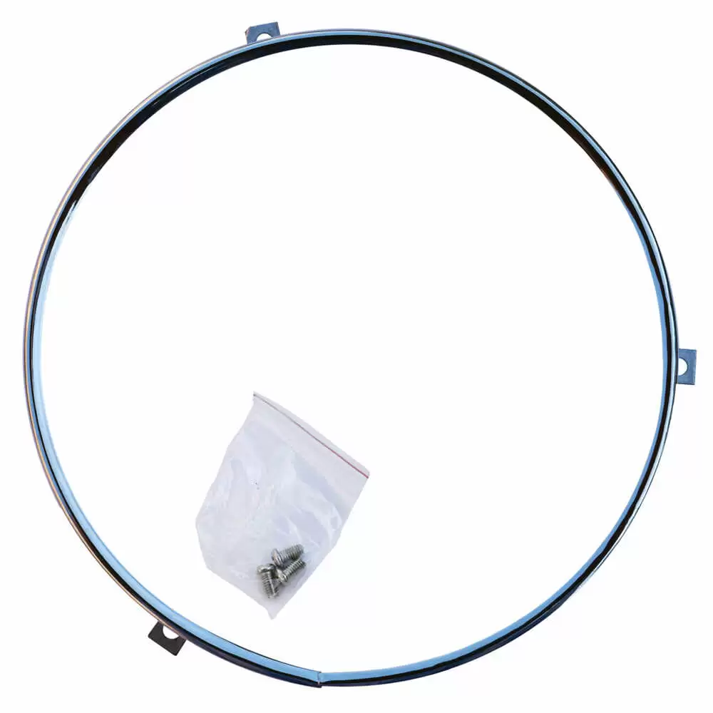 1975-1975 GMC Pickup Truck CK 7" Round Headlight Retaining Ring with Screws - Stainless Steel