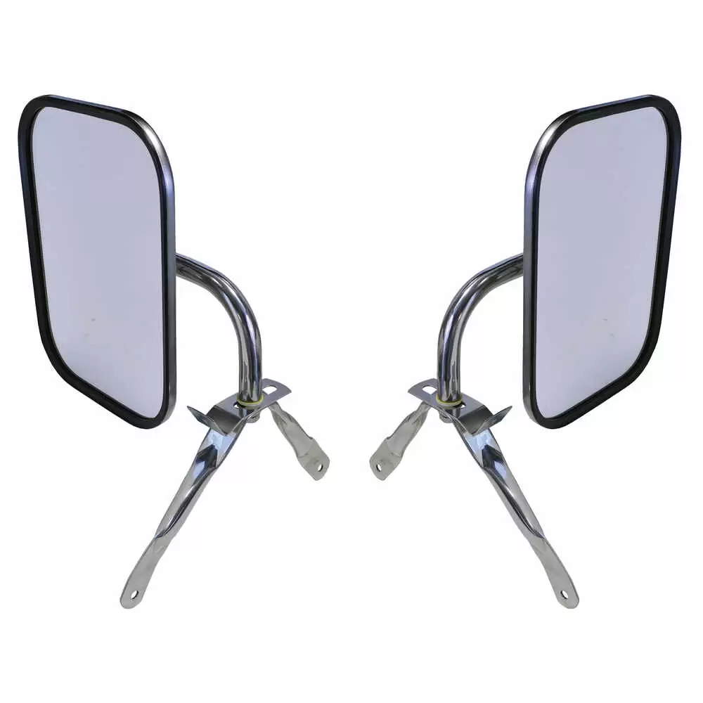 1975-1986 Ford F150 Pickup Truck Universal Below Eye Level Mirror Assembly, Stainless Steel PAIR