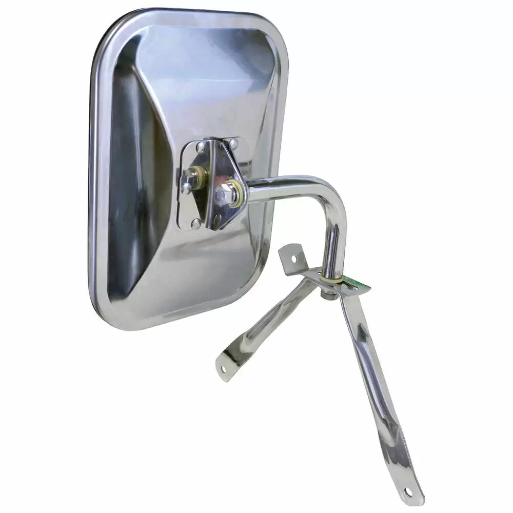 1975-1991 Ford Econoline Universal Below Eye Level Mirror Assembly, Stainless Steel