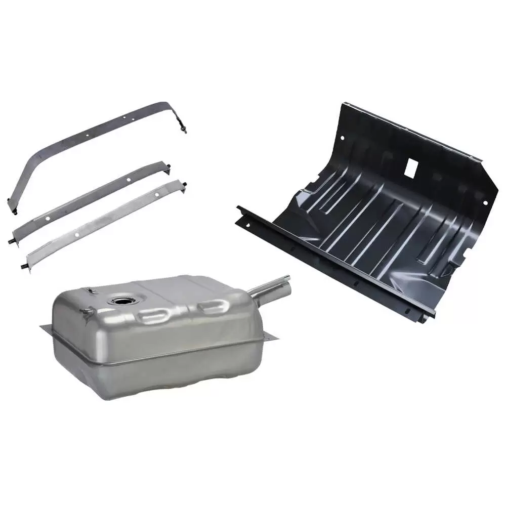 1976-1976 Jeep CJ5 Gas Tank & Fuel Tank Skid Plate and Gas Straps Kit,15 Gallons with Large Filler Tube