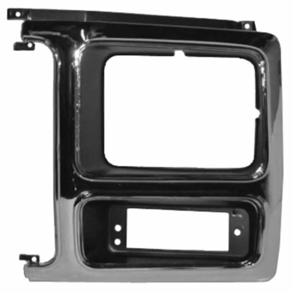 1980-1984 Ford F100 Pickup Truck Headlight Door Chrome with Black Insert - Left side