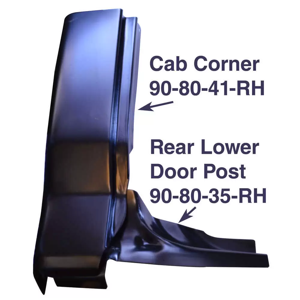 1980-1984 Ford F100 Pickup Truck Lower Rear Door Post - Right Side