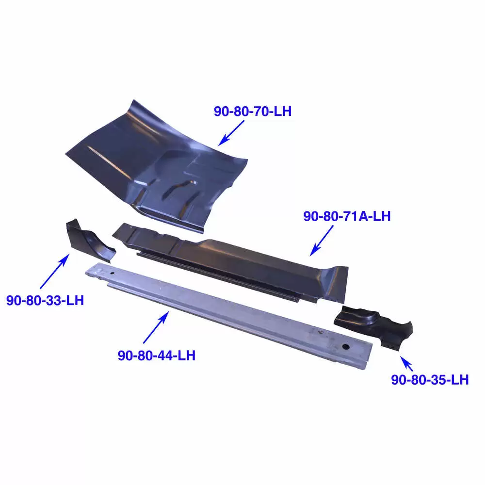 1980-1984 Ford F100 Pickup Truck Rocker Panel - OE Style - Standard Cab - Left Side